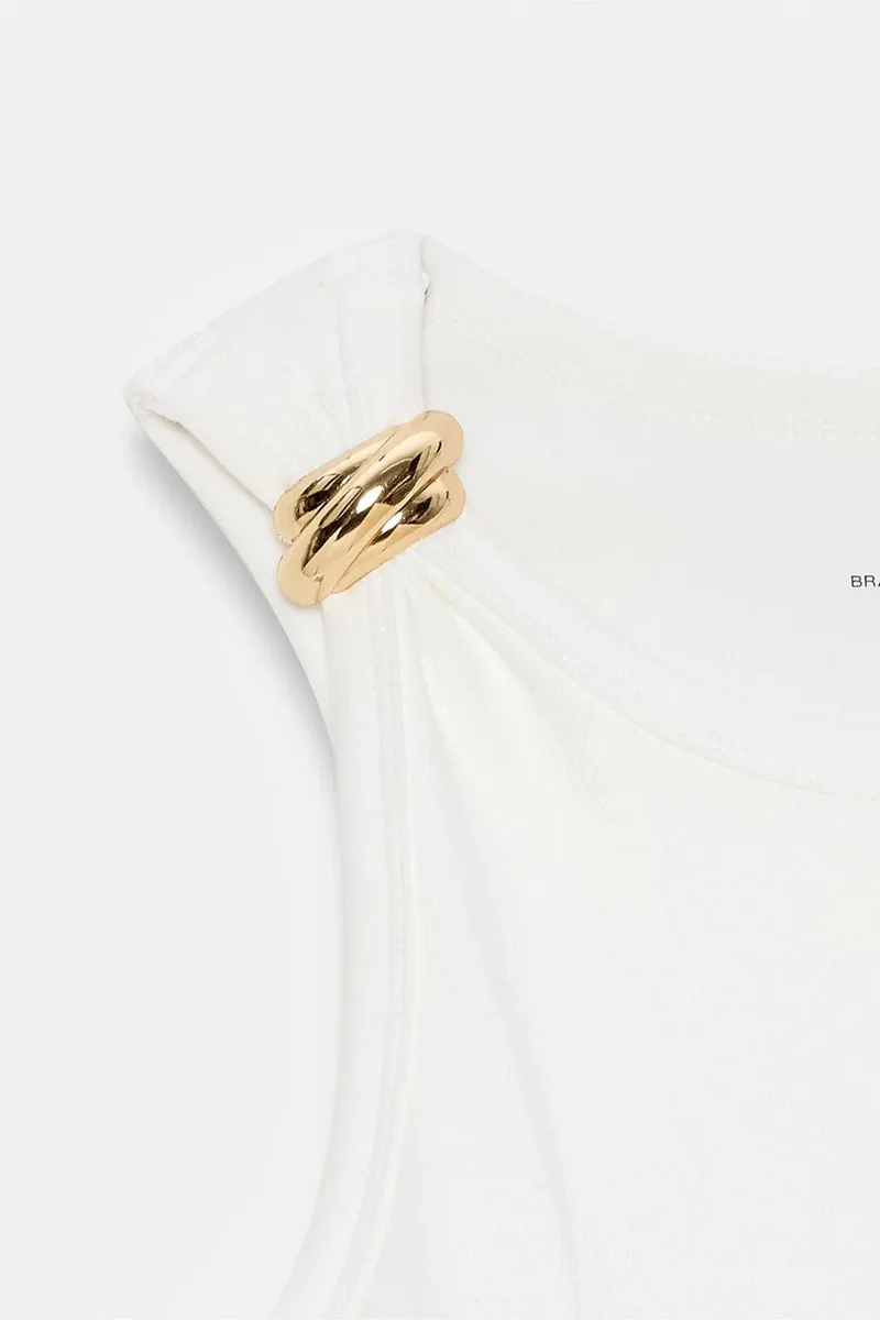 Dilvin Ivory Natural DILVIN Sleeveless Slim-fit Cami Blouse for Women | Best Price UAE