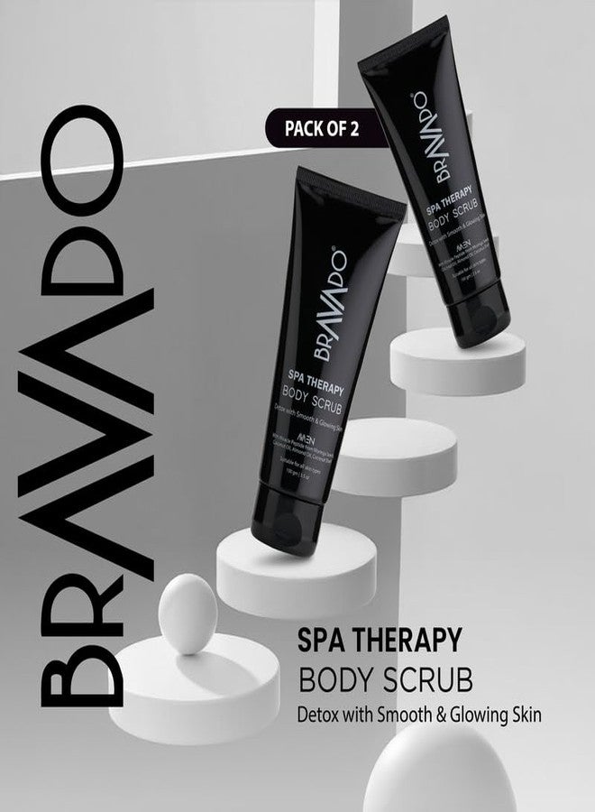 BRAVADO Spa Therapy Body Scrub 100g (Pack of 2) | Deep Exfoliation, Smooth Skin | Removes Tan & Roughness | Refreshing Spa-Like Experience - Image 2