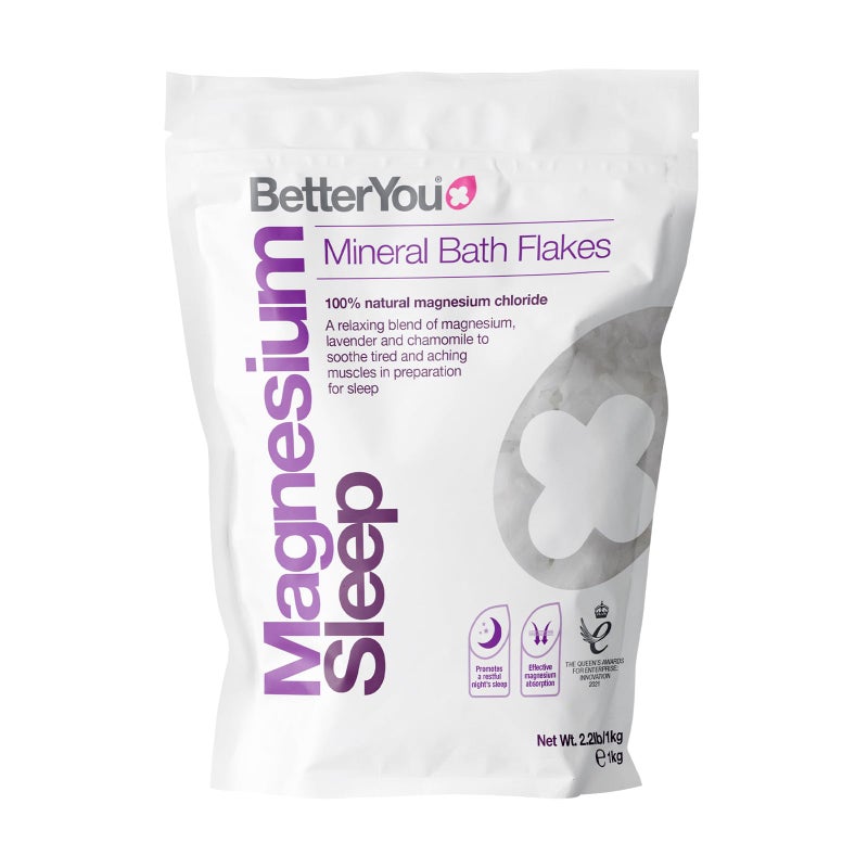 BetterYou Magnesium Sleep Mineral Bath Flakes - Mineral Bath Salts for Muscle Relaxation - Soothing Sore Muscle Soak - Natural Vegan Formula - 2.3 lb - Image 1