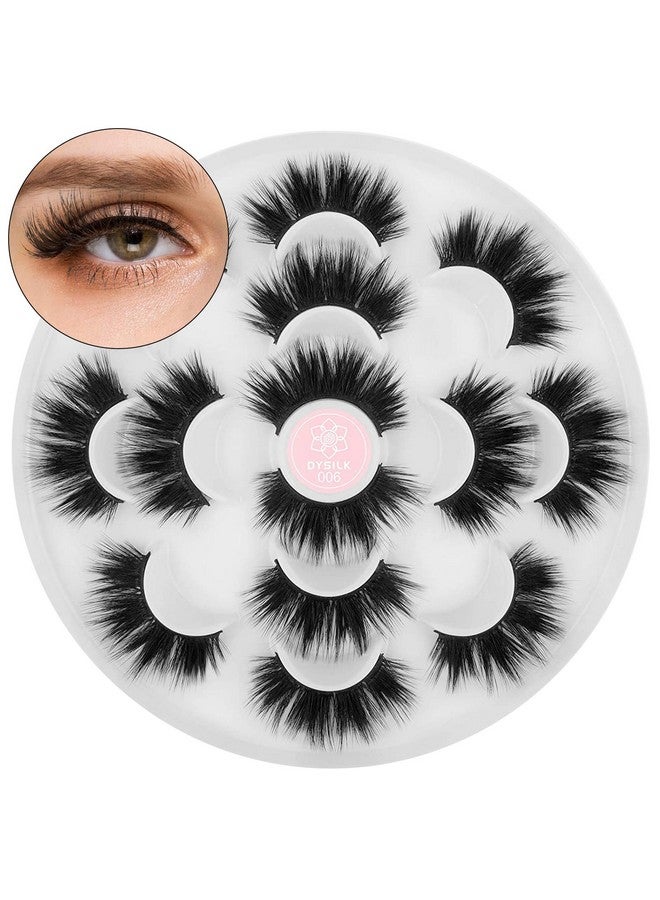 DYSILK Wispy Lashes Mink Eyelashes Fluffy Eyelashes 7 Pairs 6D Lashes Faux Mink Eyelashes Wispy Lashes Natural Look False Eyelashes Long Lashes Pack Mink Lashes Soft Reusable Eye Lashes 006 - Image 1
