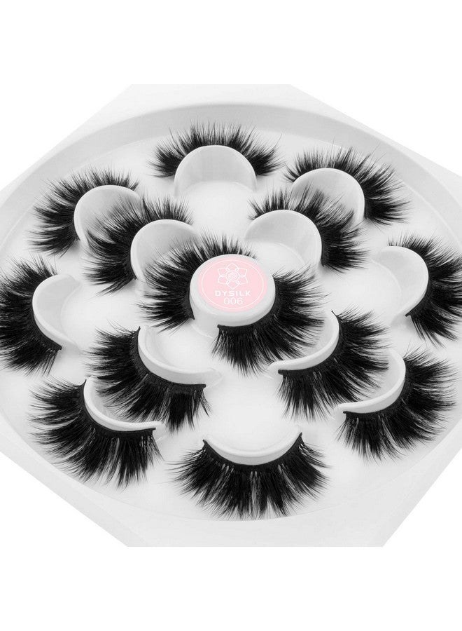 DYSILK Wispy Lashes Mink Eyelashes Fluffy Eyelashes 7 Pairs 6D Lashes Faux Mink Eyelashes Wispy Lashes Natural Look False Eyelashes Long Lashes Pack Mink Lashes Soft Reusable Eye Lashes 006 - Image 2
