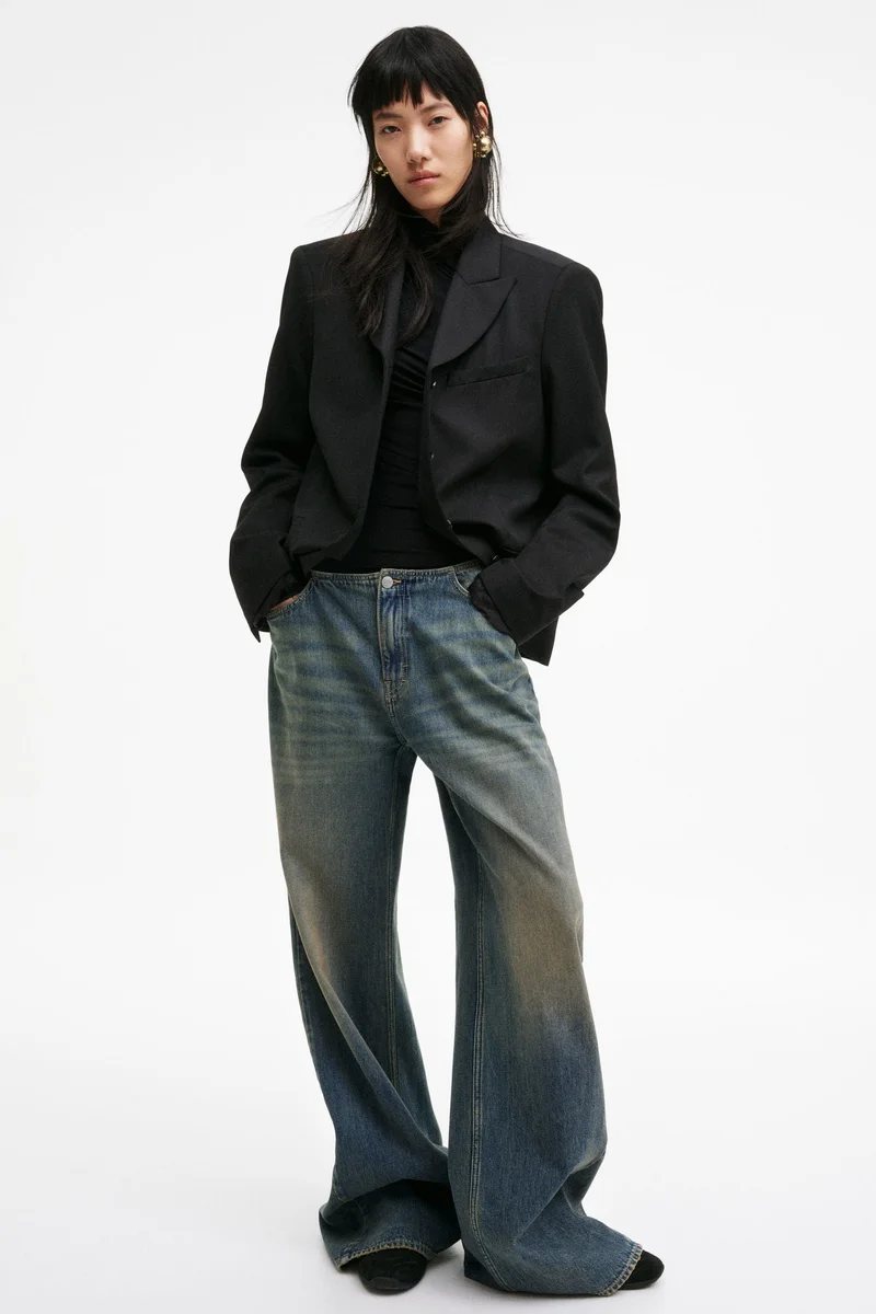 اتش اند ام جينز فضفاض بخصر منخفض