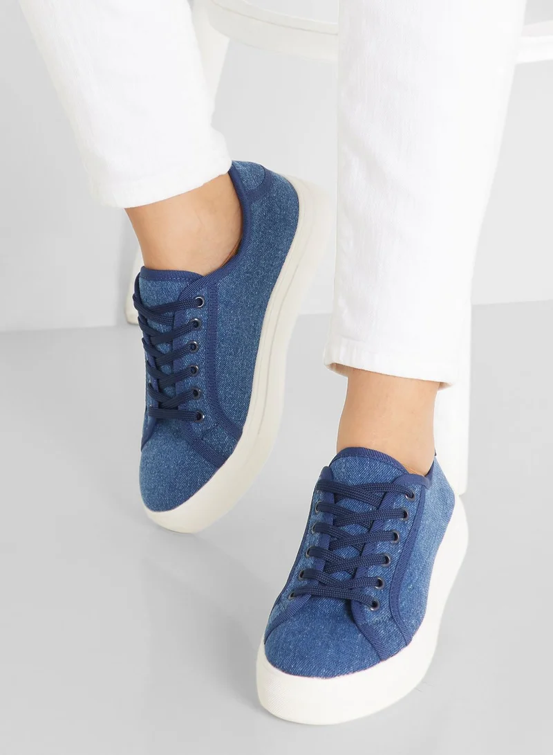 Ginger Denim Platform Tennis Sneaker