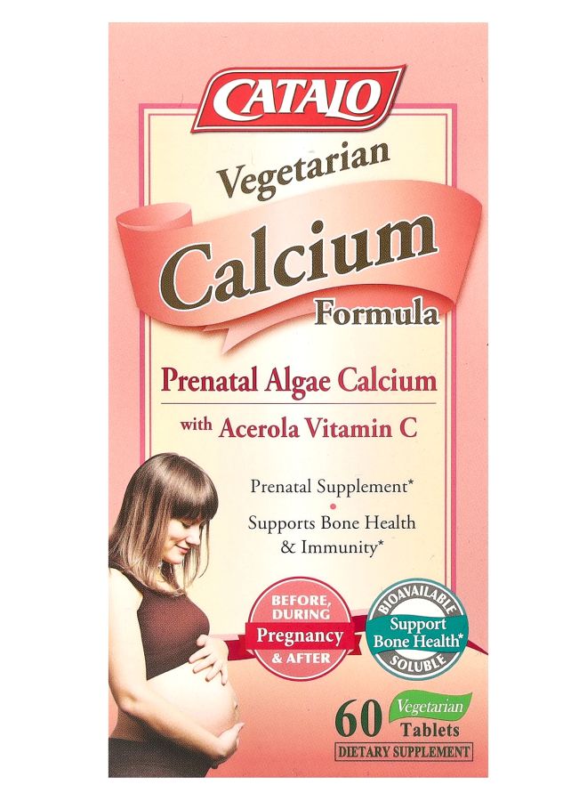 Vegetarian Calcium Formula Prenatal Algae Calcium with Acerola Vitamin C 60 Vegetarian Tablets