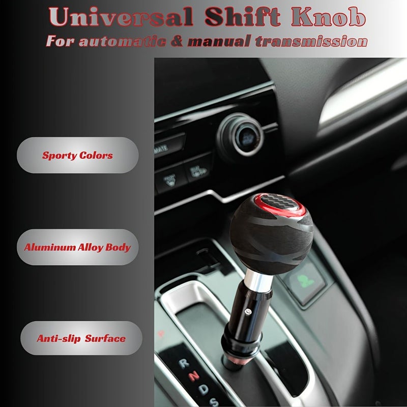 Universal Automatic Round Head Shift Knob 5.12 Inch Ergonomic Push Button Gear Shifter Aluminum Alloy Racing Interior Upgrade - Image 3