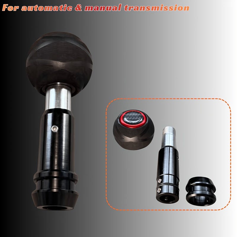 Universal Automatic Round Head Shift Knob 5.12 Inch Ergonomic Push Button Gear Shifter Aluminum Alloy Racing Interior Upgrade - Image 2