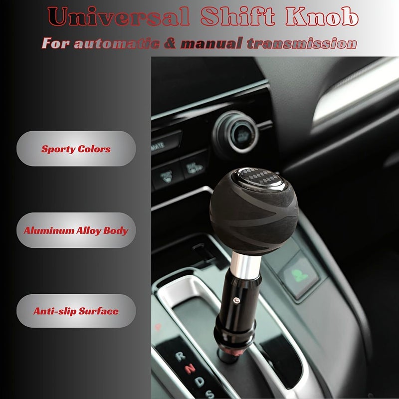 Universal Automatic Round Head Shift Knob 5.12 Inch Ergonomic Push Button Gear Shifter Aluminum Alloy Racing Interior Upgrade - Image 1