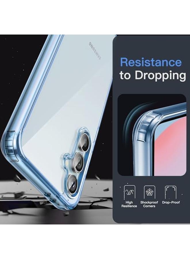 جي تيك حافظة لهاتف سامسونج جالكسي S24 Fe غير قابلة للاصفرار ومضادة للصدمات وواقية للهاتف ومضادة للخدش وظهر صلب من مادة البولي كربونات باللون الأزرق - Image 5
