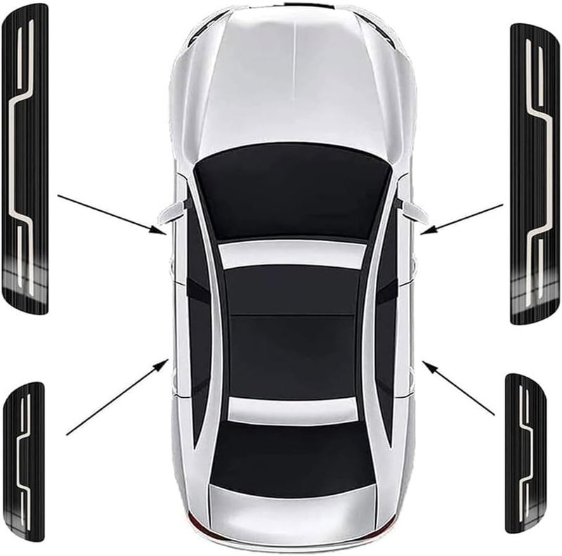 4Pcs Car Door Sill Protector for Peugeot 208 EV 2021-2022, Anti-Scratch Door Entry Guard Protective Film, Auto Scuff Plate Cover Accessories,Black Titanium Brushed - Image 5