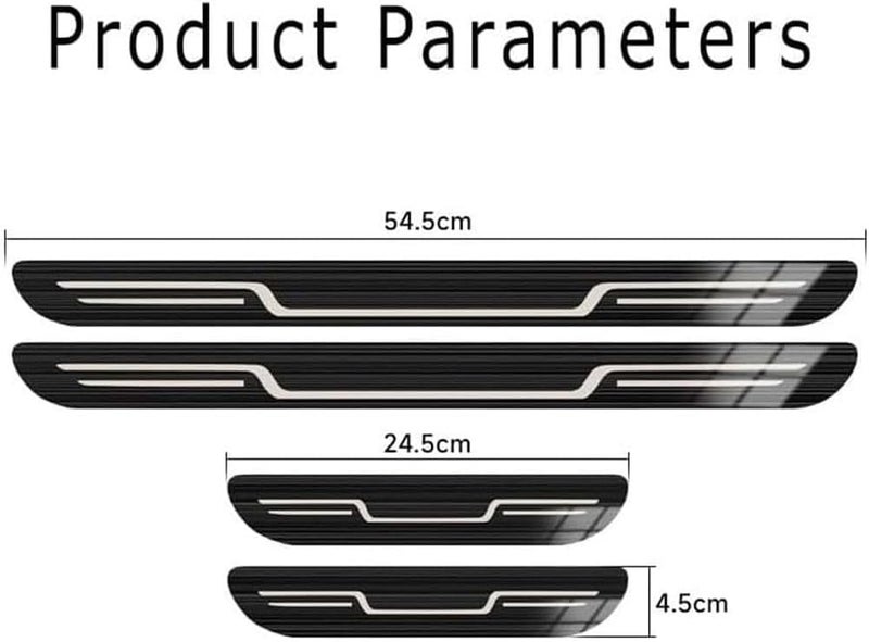 4Pcs Car Door Sill Protector for Peugeot 208 EV 2021-2022, Anti-Scratch Door Entry Guard Protective Film, Auto Scuff Plate Cover Accessories,Black Titanium Brushed - Image 2