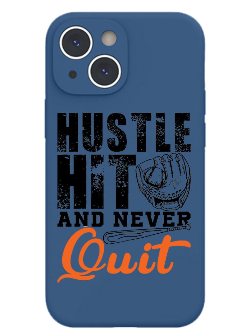 Theodor Protective Slim Fit Case Liquid Silicone Cover with Full Body Protection Anti-Scratch Shockproof Case For iPhone 13 Blue  - Hustle hit and never quit copy - Image 1