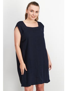Splendid Women Plain Sleeveless Mini Dress, Navy Blue  - Image 1