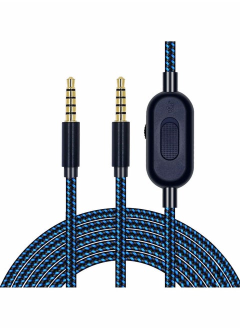 Replacement Cord for Astro A10 A30 A40 A50 Headset, Cable with Volume Control and Inline Mute Function, 2.0M 6.5Ft, Durable Braided Cable Compatible with One Play Station 4 PS4 Via 3.5mm Jack
