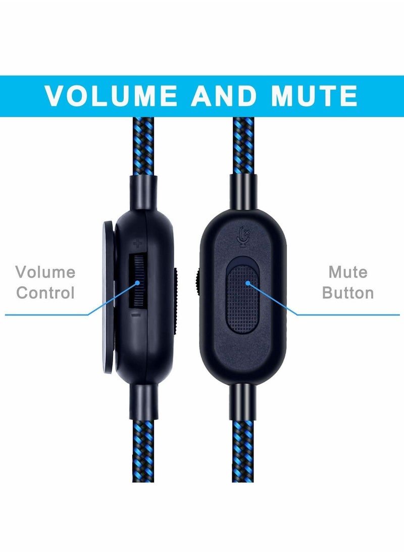 Replacement Cord for Astro A10 A30 A40 A50 Headset, Cable with Volume Control and Inline Mute Function, 2.0M 6.5Ft, Durable Braided Cable Compatible with One Play Station 4 PS4 Via 3.5mm Jack