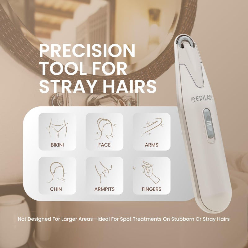 Epilady Esthetic Pearl Epilator for Women Face, Womens Facial Hair Remover | Included Case & Cleaning Brush, Electric Tweezers for Women Facial Hair - Image 2