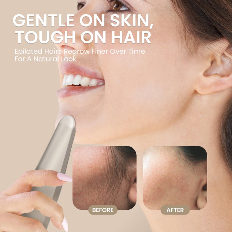 Epilady Esthetic Pearl Epilator for Women Face, Womens Facial Hair Remover | Included Case & Cleaning Brush, Electric Tweezers for Women Facial Hair - Image 5