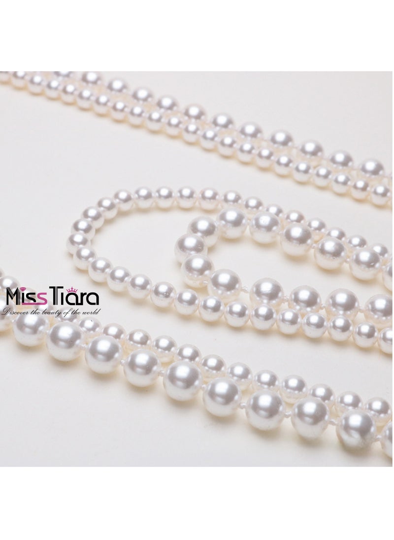 Double-layered shell bead long necklace multiple ways to wear high texture elegant for women Great Idea Gifts for Your Loved Ones