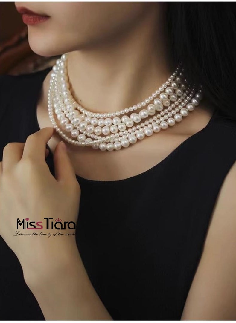 MissTiara Double-layered shell bead long necklace multiple ways to wear high texture elegant for women Great Idea Gifts for Your Loved Ones  - Image 3