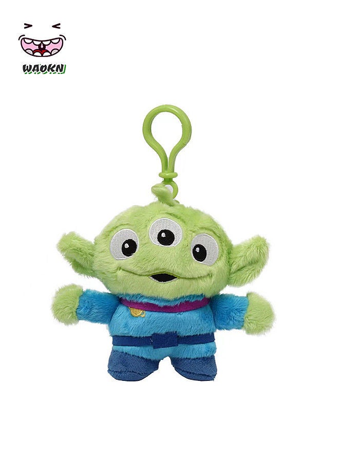 WAOKN Three Eyes Plush Pendant Key Ring Set- Fuzzy and Soft Keychain Accessories for Car, Backpack, Handbag, or Purse - Stylish Pendant Keyrings - Ideal Gift for Women and Girls  - Image 1