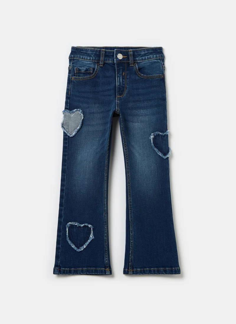 Ovs Flare-fit jeans with fringed hearts