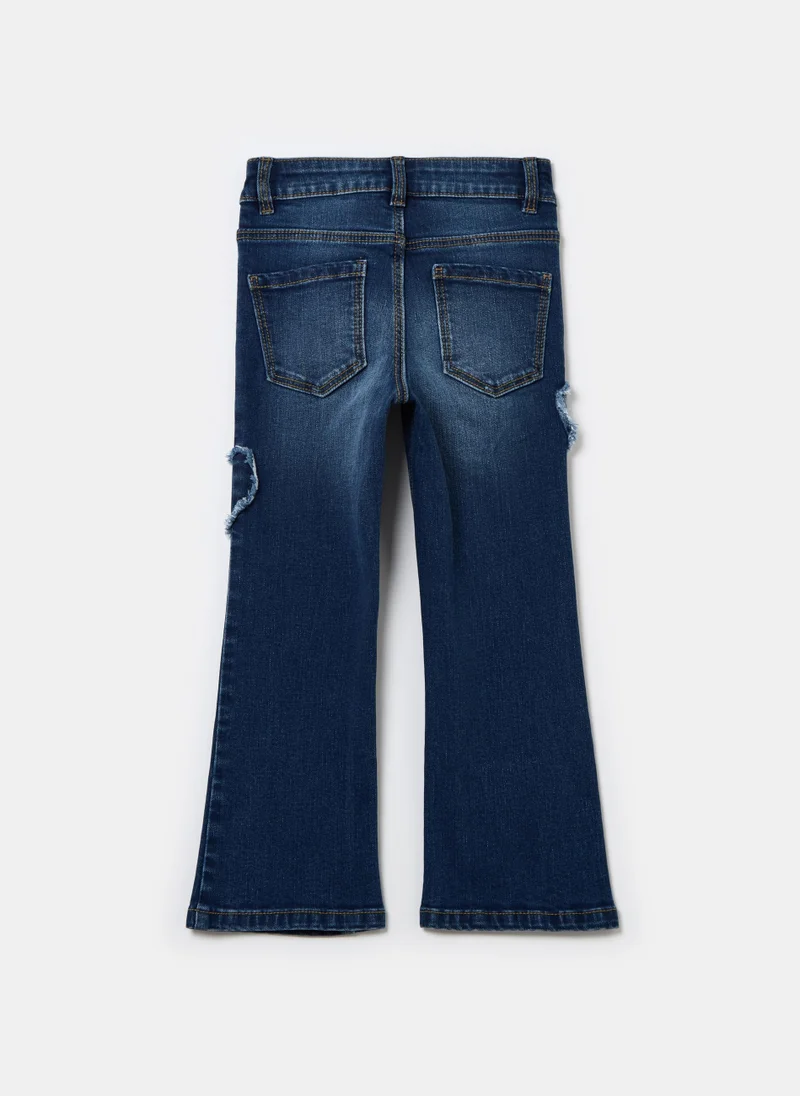 Ovs Flare-fit jeans with fringed hearts