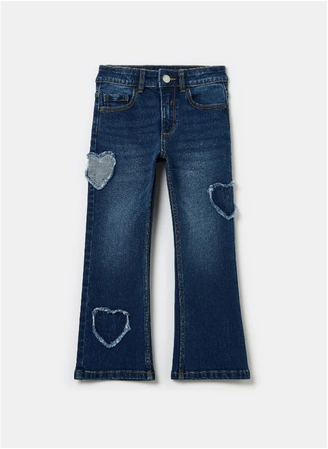 او في اس Flare-fit jeans with fringed hearts