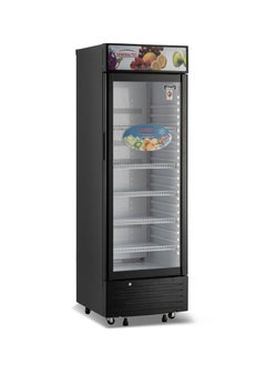 Generaltec Showcase Chiller Single Glass Door, Black Color, with 5 Year Compressor & 1 Year Full Warranty