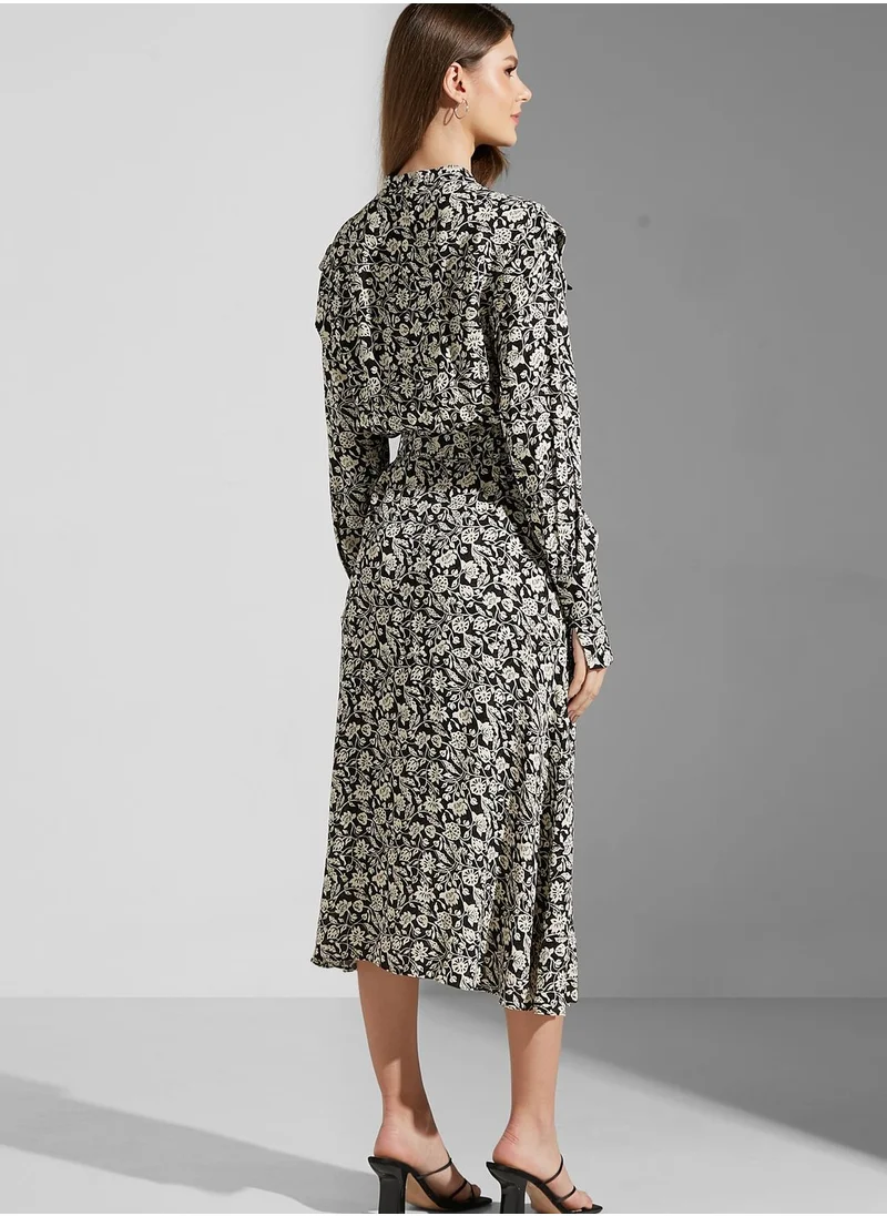 REISS Floral Print Dress