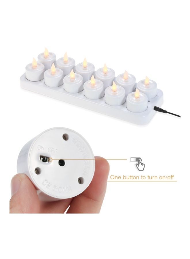 NIBEMINENT 26-Piece Rechargeable LED Flickering Flameless Candle Set Yellow 28x9.7x2centimeter - Image 2