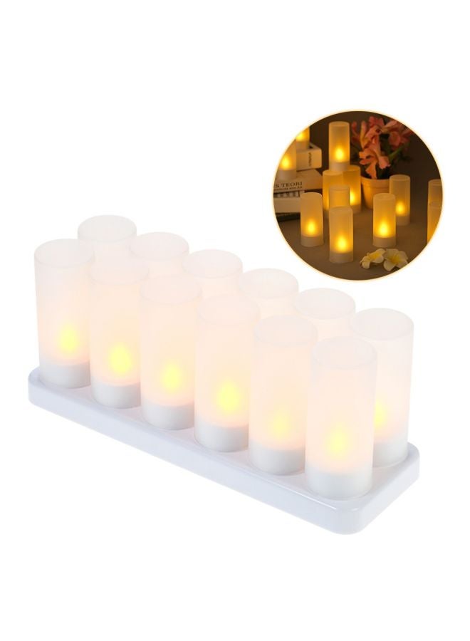 NIBEMINENT 26-Piece Rechargeable LED Flickering Flameless Candle Set Yellow 28x9.7x2centimeter - Image 3