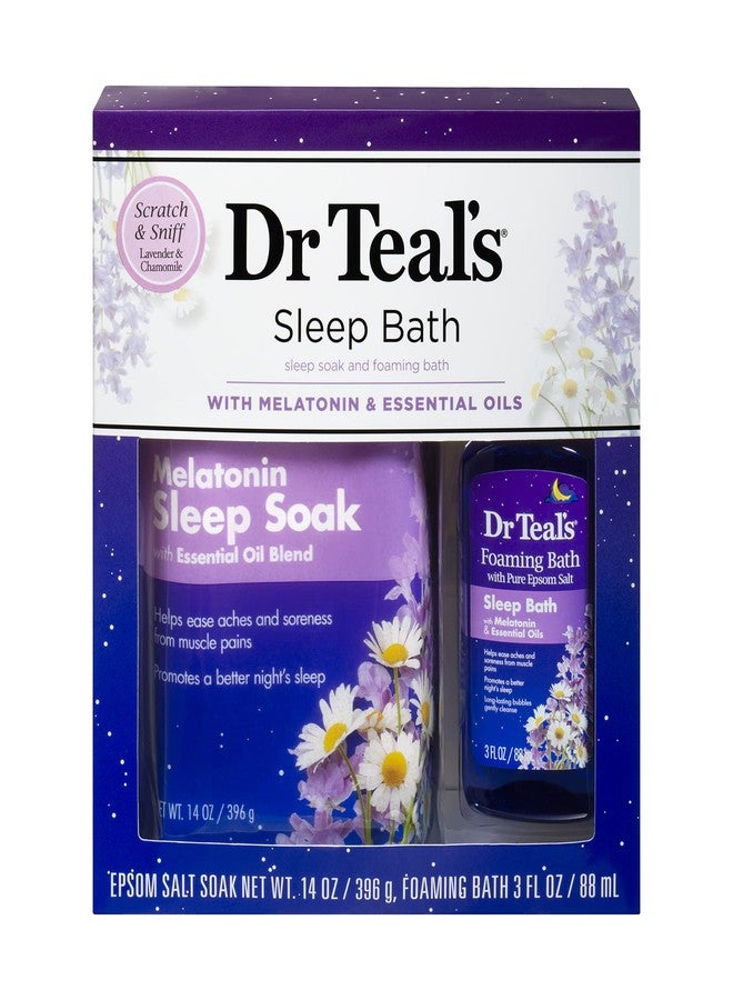 Dr Teal's Melatonin Sleep Soak Epsom Salt Solution and Foaming Bath Gift Set - Image 1