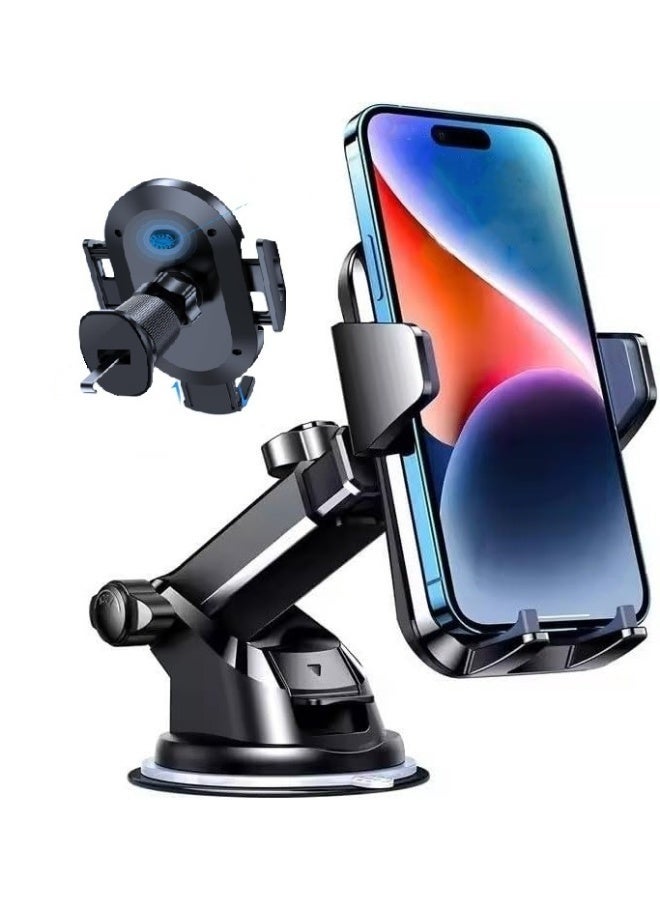 Double B traders Car Phone Holder, Mobile Holder For Car Long Arm Phone Holder Car for Dashboard Windshield Air Vent【Heat-Resistant Strong Suction Cup】Car Mobile Holder Compatible with All Smartphones - Image 1