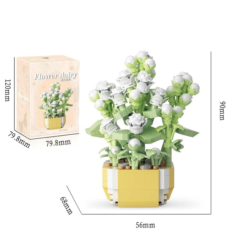 Flower Bouquet Building Blocks Toy Set Artificial Plant Flowers 473pcs Mini Size Blocks Kit For Home Office Decoration Birthday Gift For Boys And Girls Adults Age 14 Years Flowers 473 PCS - Image 3