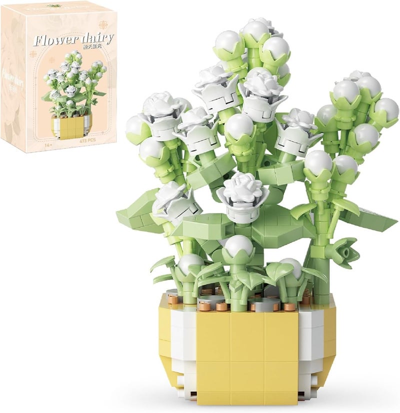 Flower Bouquet Building Blocks Toy Set Artificial Plant Flowers 473pcs Mini Size Blocks Kit For Home Office Decoration Birthday Gift For Boys And Girls Adults Age 14 Years Flowers 473 PCS - Image 1