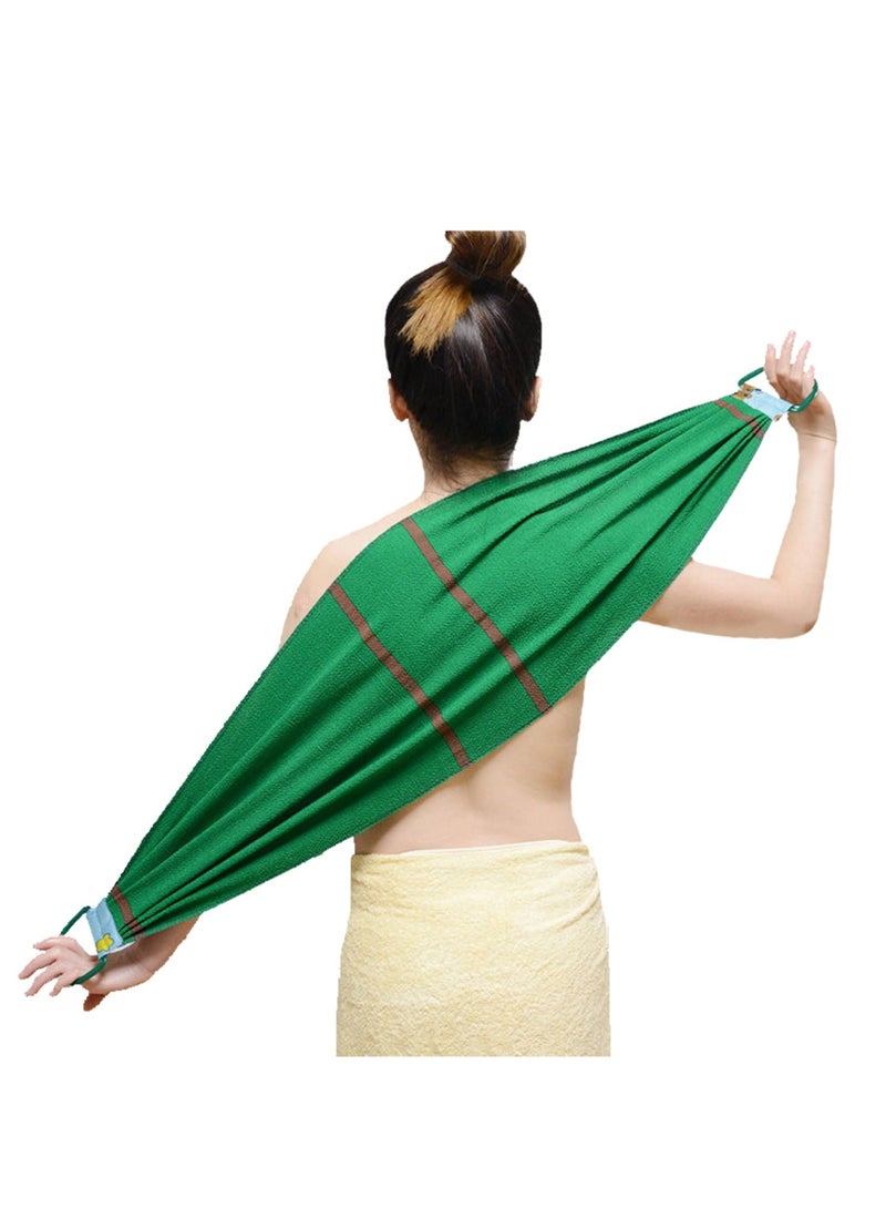 Zikra Body Back Scrubber Towel for Shower Bath Wash Scrub Cloth Washcloth Washer for Men Women Exfoliation Body Scrubbing Brush Exfoliator 500D (Green) - Image 1