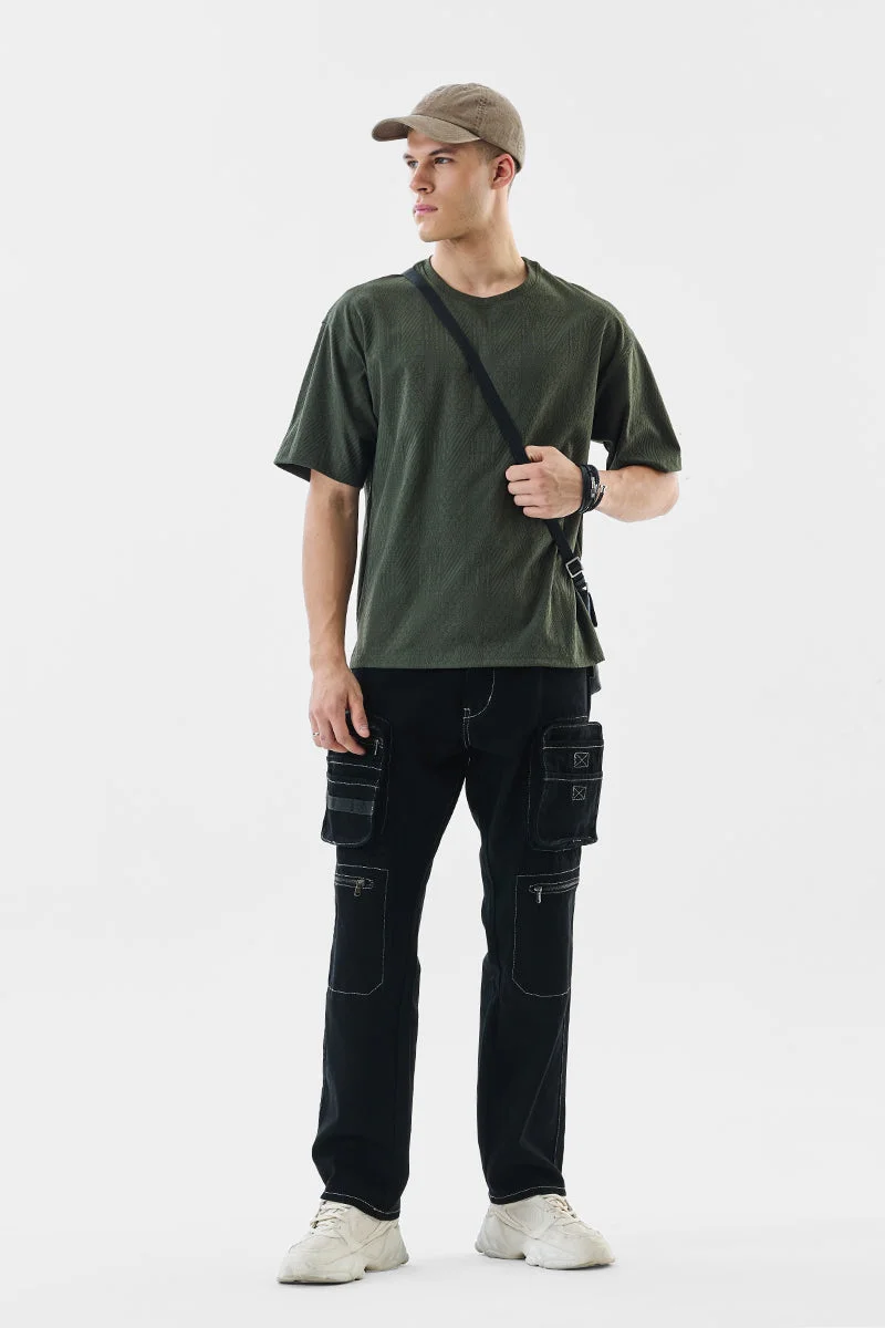 SNITCH جينز واسع بـ  جيوب