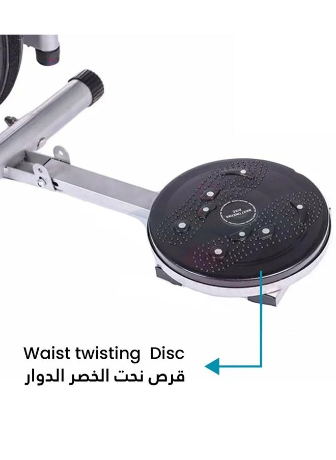 Fitness World - An advanced 3-in-1 Orbitrek exercise bike with a rotating disc for waist sculpting and dumbbells, an Orbitrek sports device with a smart LCD screen - Image 1
