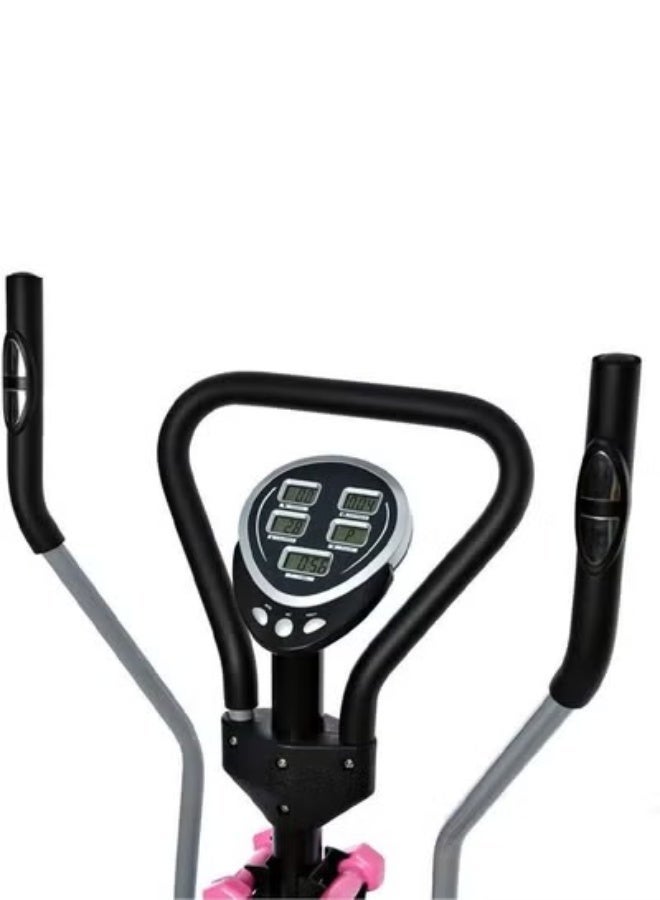 Fitness World An advanced 3-in-1 exercise bike with a rotating disc for waist sculpting and dumbbells, an Orbitrek sports device with a smart LCD screen - Image 5