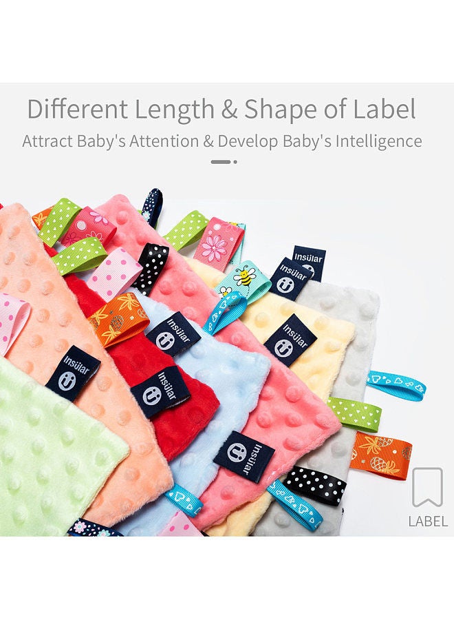insular Baby Appease Towel Comfortable Baby Tag Security Blanket with Colorful Tags Soft Comforter Plush Soothing Towel for Infants Toddlers  - Image 5