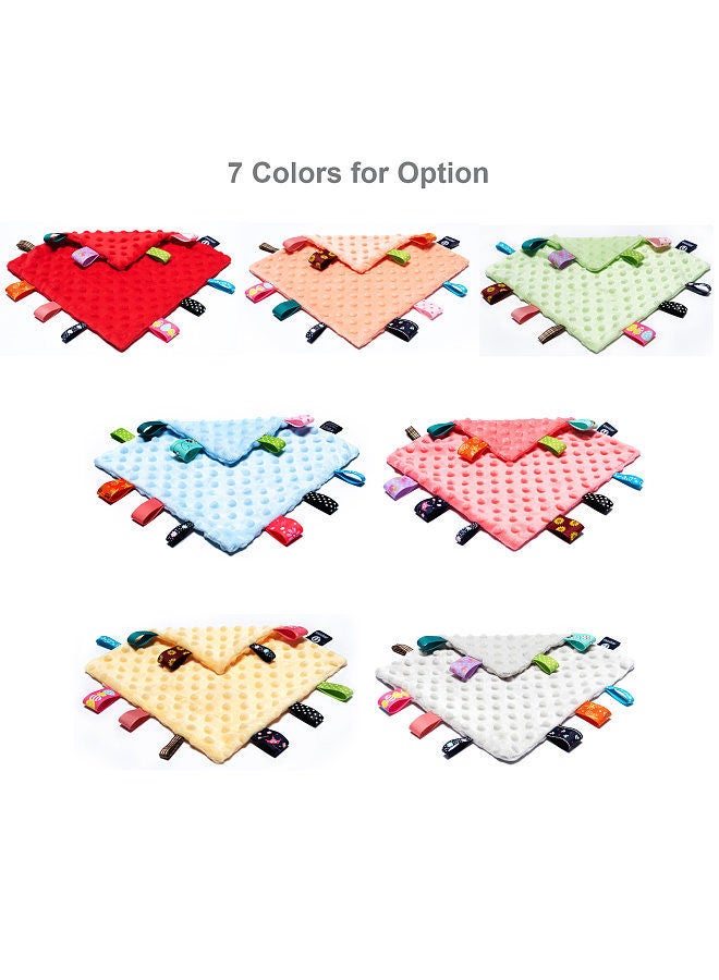 insular Baby Appease Towel Comfortable Baby Tag Security Blanket with Colorful Tags Soft Comforter Plush Soothing Towel for Infants Toddlers  - Image 2