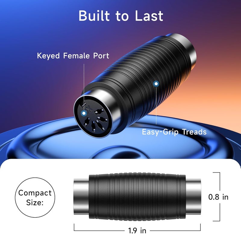 CableMatters 2-Pack 5 Pin DIN MIDI Coupler Gender Changer (MIDI Extender Adapter) - Image 5