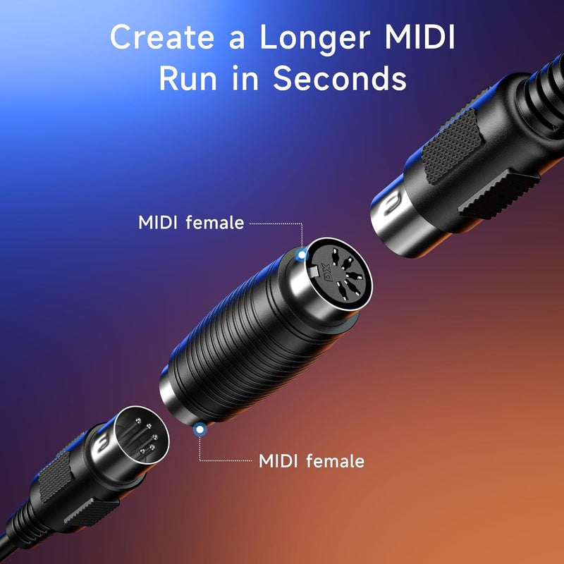 CableMatters 2-Pack 5 Pin DIN MIDI Coupler Gender Changer (MIDI Extender Adapter) - Image 3