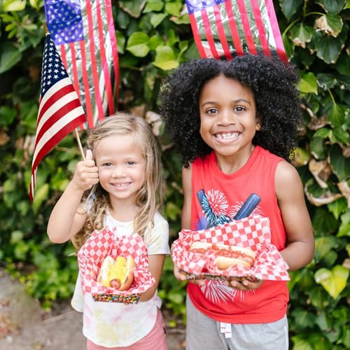Uelfbaby 12 Pack Small American Flags on Stick Small US Flags/Mini American Flags for Outside 8x12 Inch American Hand Held Stick Flags with Kid-Safe Spear Top, Patriotic Veterans Day Decorations, 4th of July Decorations - Image 5