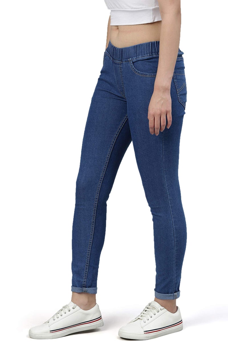 ADBUCKS Women's Denim Slim Fit Mid Rise Stretch Jeggings (Stoneblue, 30) - Image 2