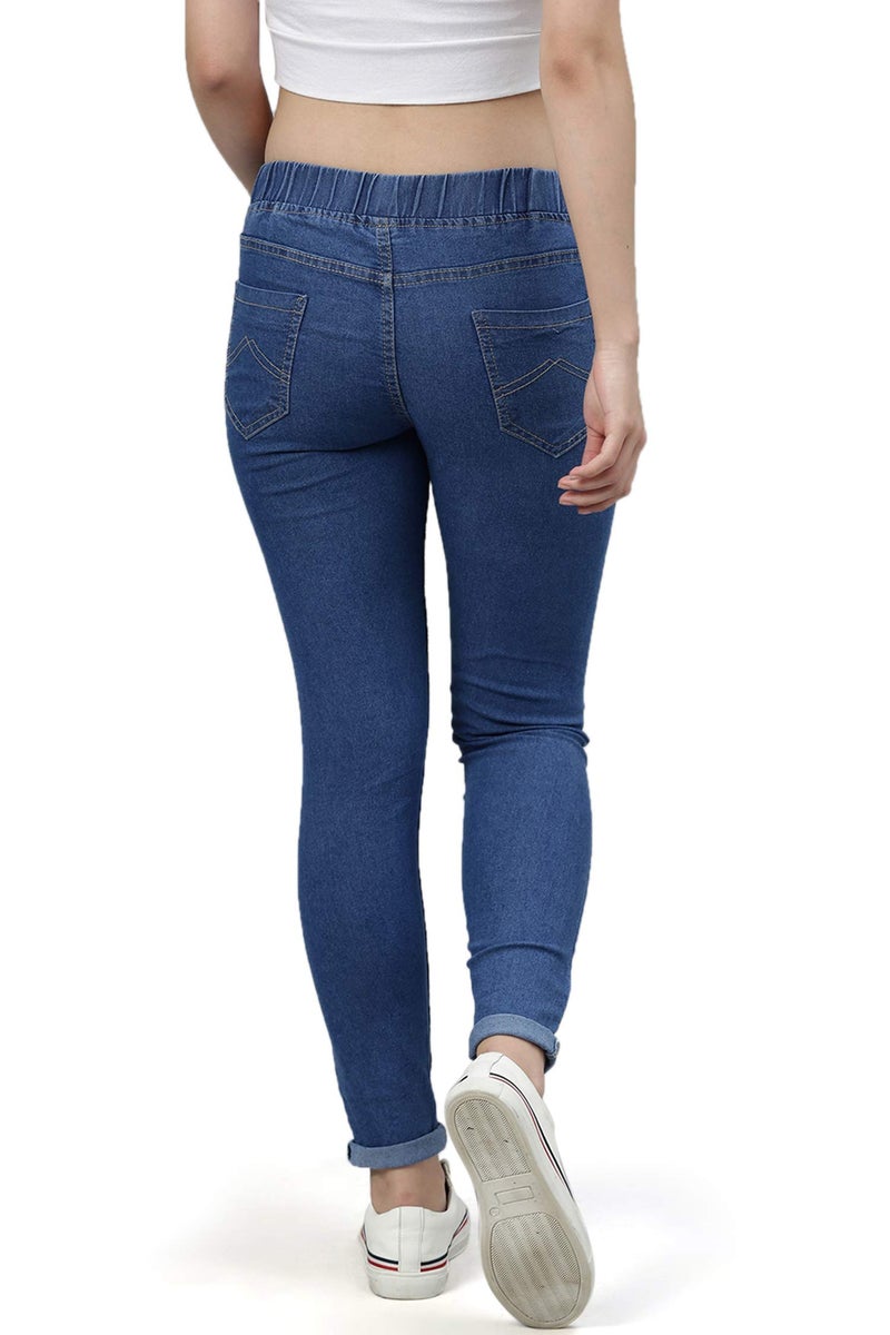 ADBUCKS Women's Denim Slim Fit Mid Rise Stretch Jeggings (Stoneblue, 30) - Image 4