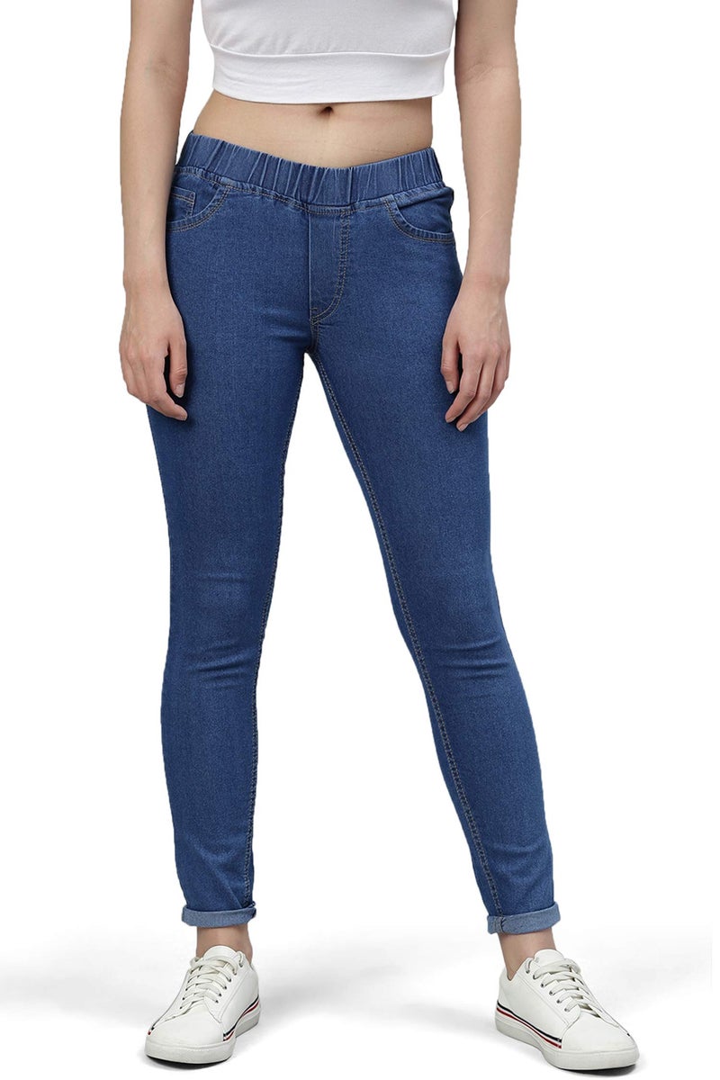 ADBUCKS Women's Denim Slim Fit Mid Rise Stretch Jeggings (Stoneblue, 30) - Image 1