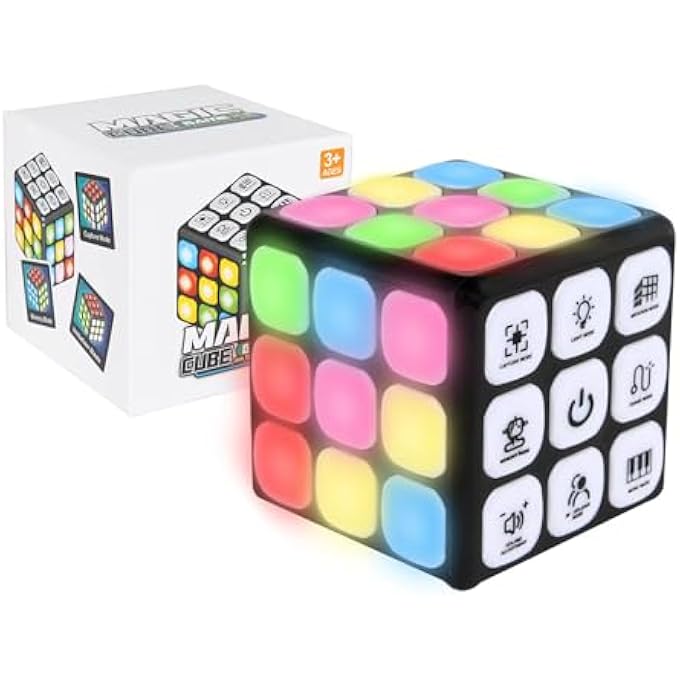 FLASHING PUZZLE CUBE: MULTI-MODE ELECTRONIC HANDHELD MEMORY GAME FOR KIDS & TEENS  SENSORY BRAIN TRAINING WITH LIGHT-UP FEATURES FOR HAND-EYE COORDINATION & MULTIPLAYER FUN FOR KID. - Image 1