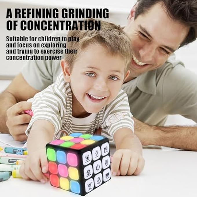 FLASHING PUZZLE CUBE: MULTI-MODE ELECTRONIC HANDHELD MEMORY GAME FOR KIDS & TEENS  SENSORY BRAIN TRAINING WITH LIGHT-UP FEATURES FOR HAND-EYE COORDINATION & MULTIPLAYER FUN FOR KID. - Image 3