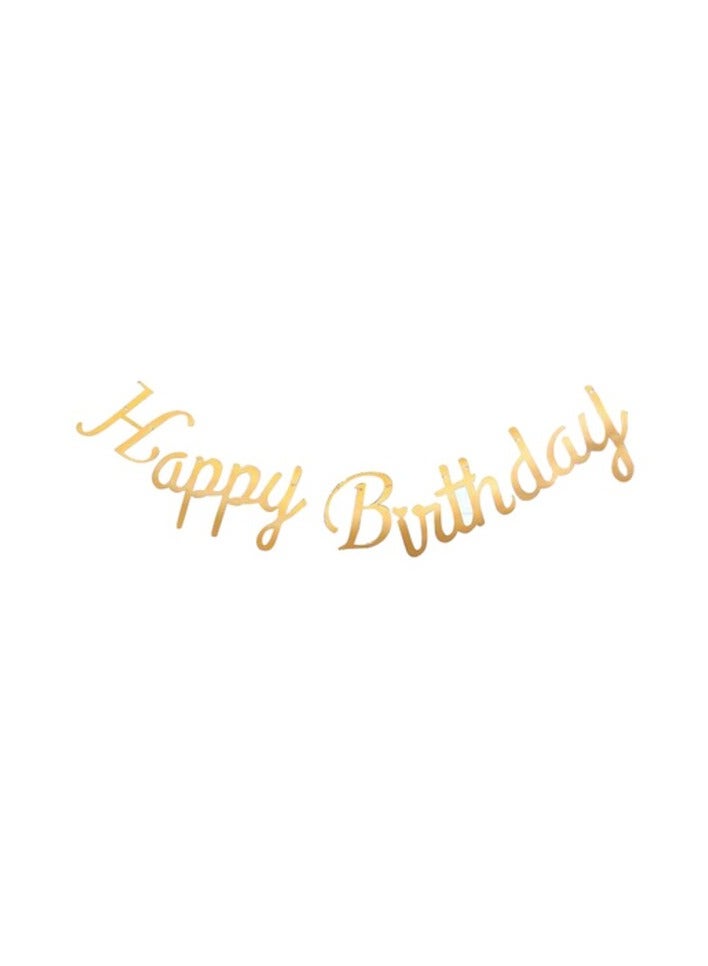 Gold happy birthday banner