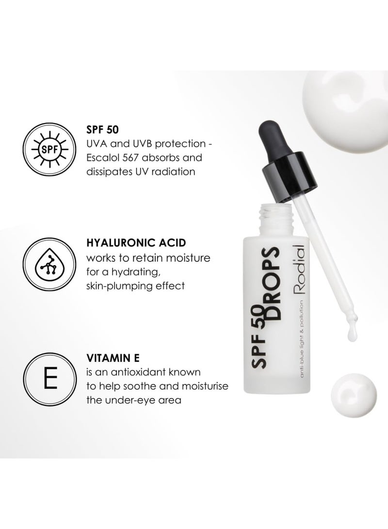 Rodial SPF 50 Drops 31ml – High Protection for Sensitive Skin, Broad Spectrum SPF 50 & Butterfly Bush, Non-Greasy Fluid for UV Damage Relief 31ml - Image 5